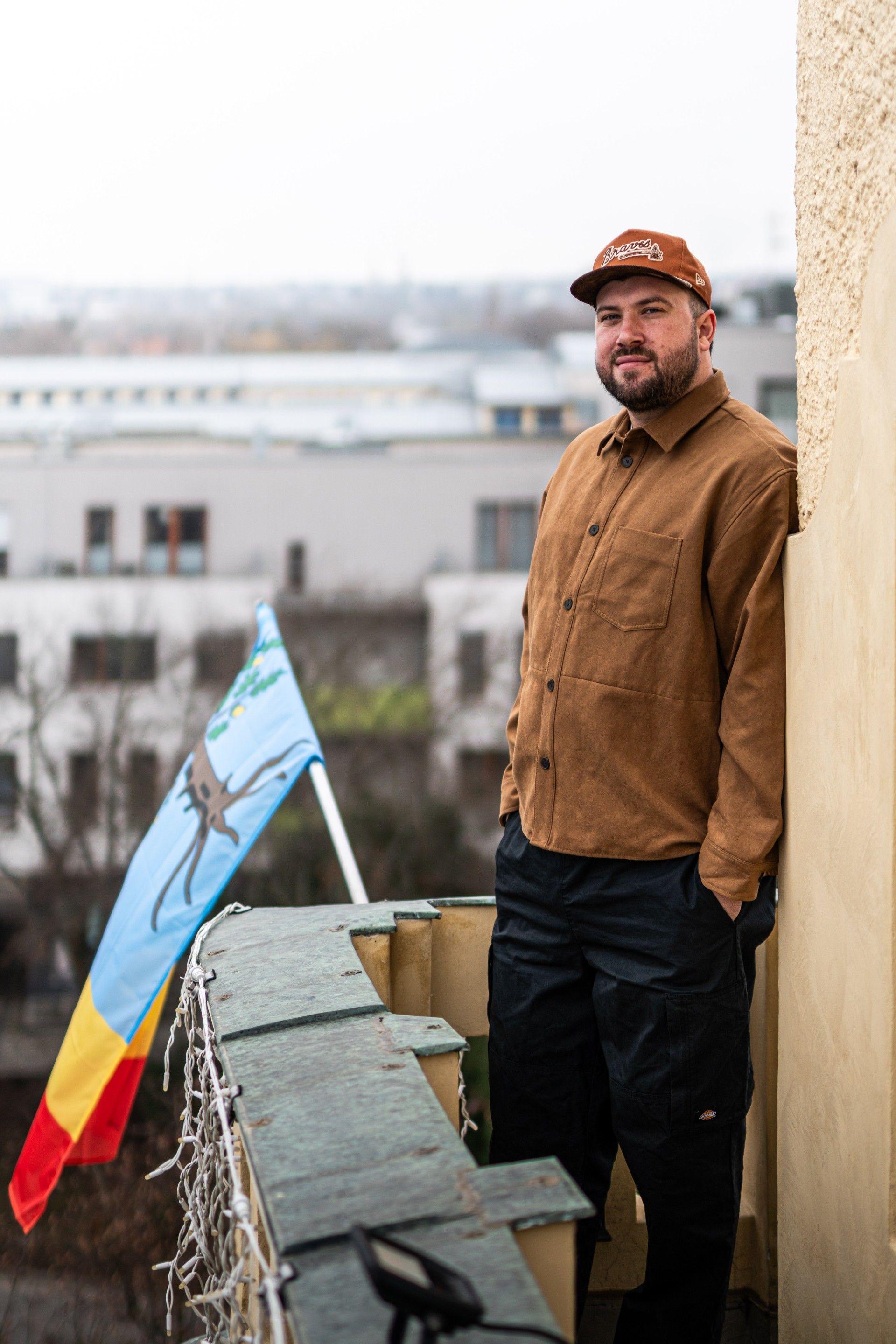 Daniel Šimek na radniční věži Čelákovic